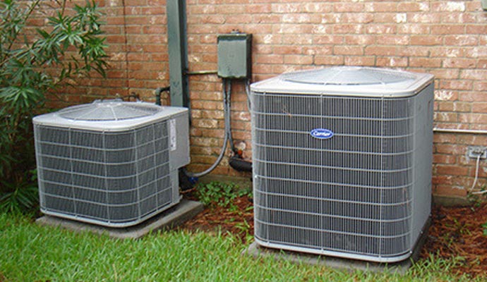 Two outdoor air conditioning units