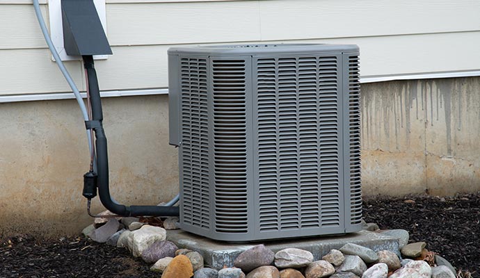 Installed heat pump in residential area Installed heat pump in residential area