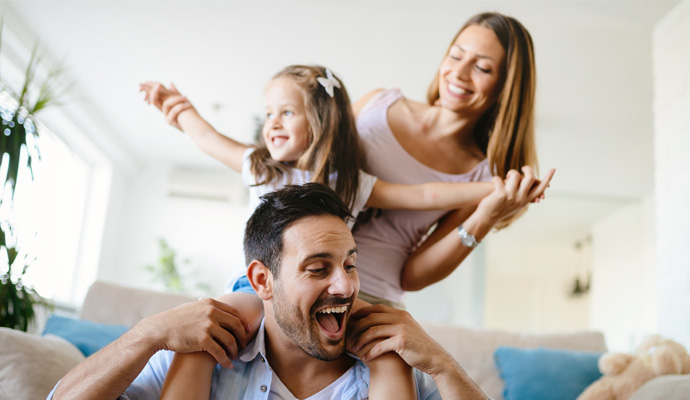 Family enjoying good indoor air quality