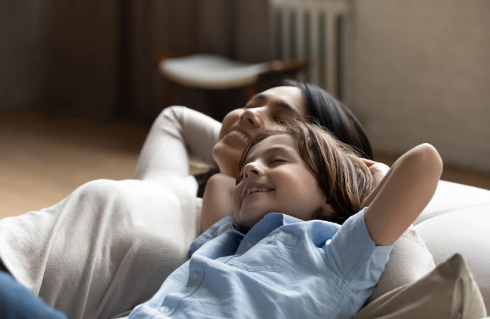 A happy family enjoying indoor air quality