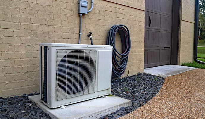 installed outside heat pump
