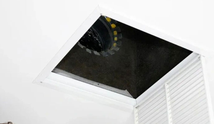 an exposed air duct