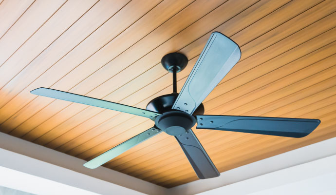 an installed ceiling fan