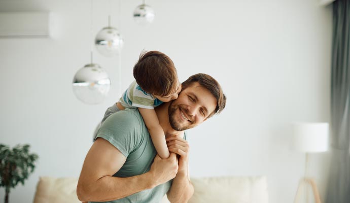 Family experiencing improved indoor air quality