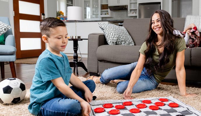 Happy family enjoying indoor air quality