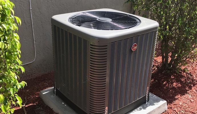 Installed outdoor central AC unit.