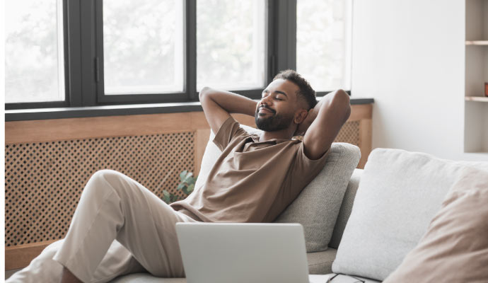 Person relaxing in a room